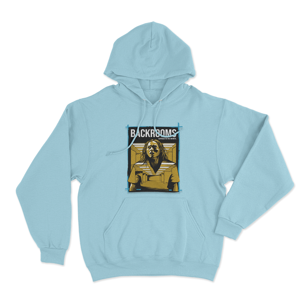 Backrooms Exposed To The Infinite Unisex Hoodie Sky Blue Backrooms Exposed To The Infinite Unisex Hoodie Sky Blue
