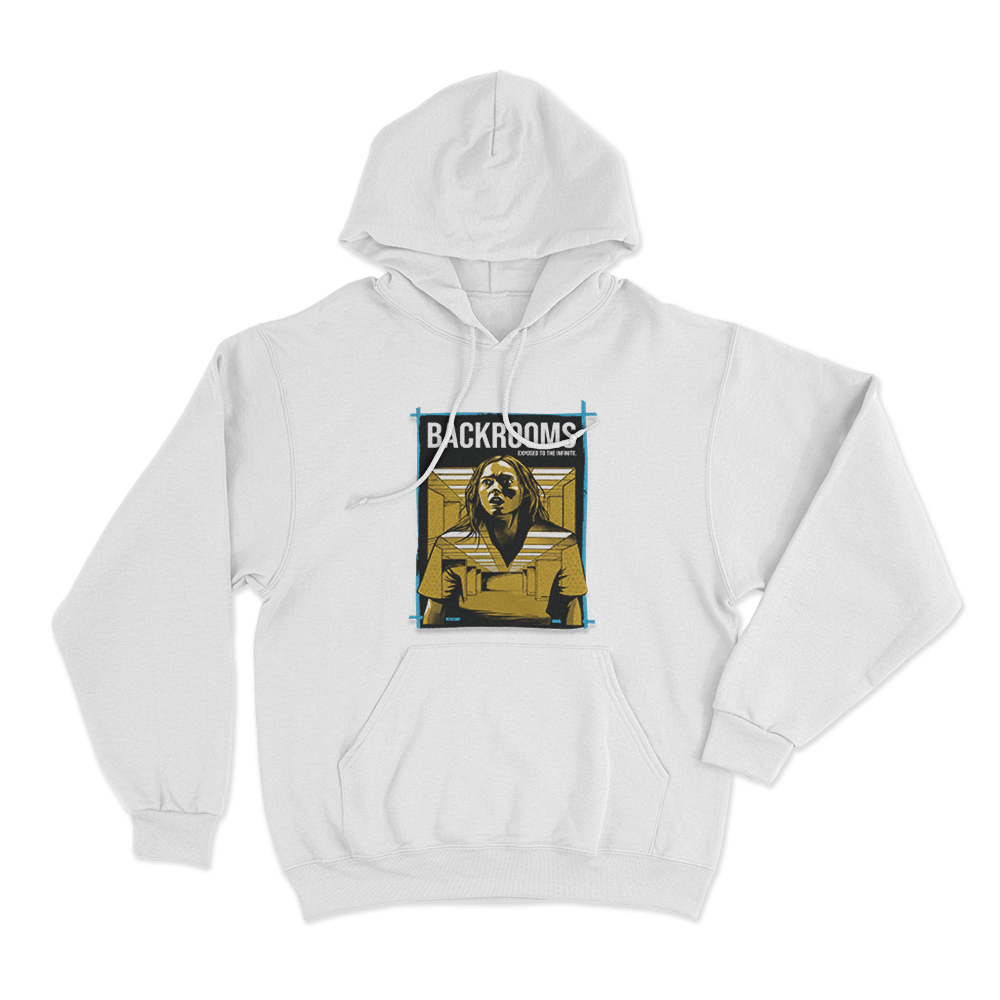 Backrooms Exposed To The Infinite Unisex Hoodie White Backrooms Exposed To The Infinite Unisex Hoodie White